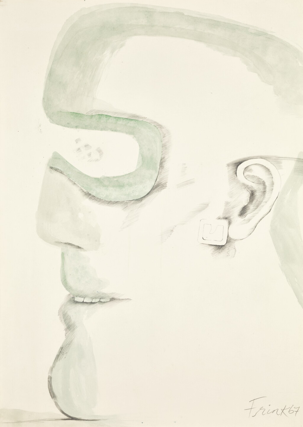View full screen - View 1 of Lot 152. DAME ELISABETH FRINK, R.A. | GOGGLE HEAD.
