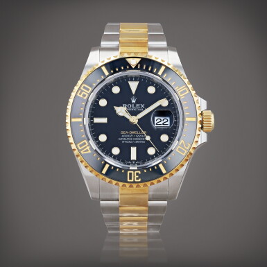 View full screen - View 1 of Lot 430. Sea-Dweller, reference 126603 Montre bracelet en acier et or jaune avec valve d'échappement à hélium et date | Stainless steel and yellow gold wristwatch with helium escape valve, date and bracelet Vers 2020 | Circa 2020.