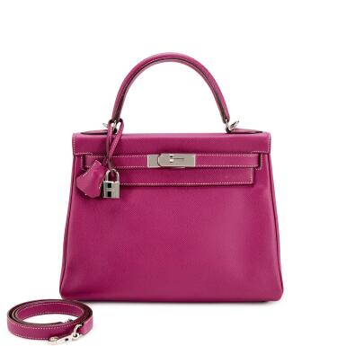 View full screen - View 1 of Lot 4. Limited Edition Tosca Epsom and Rose Tyrien Verso Candy Kelly 28 Retourne Palladium Hardware, 2011.