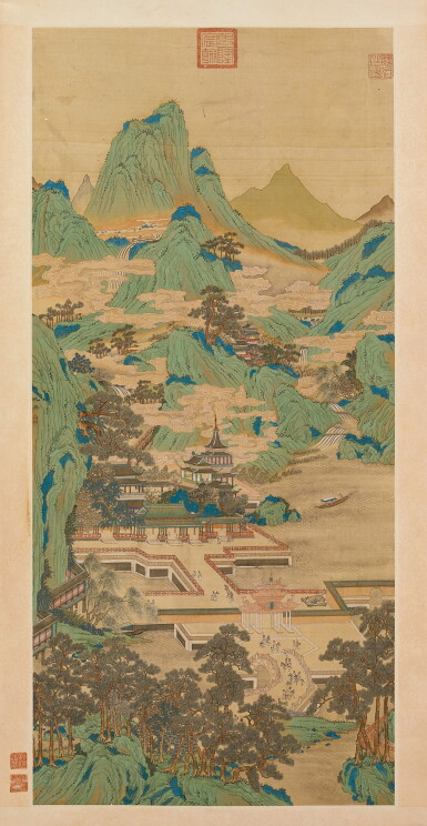 Voir en plein écran - Voir 1 du lot 868. Attributed to Qiu Ying 仇英(款) | Landscape 亭臺樓閣圖.
