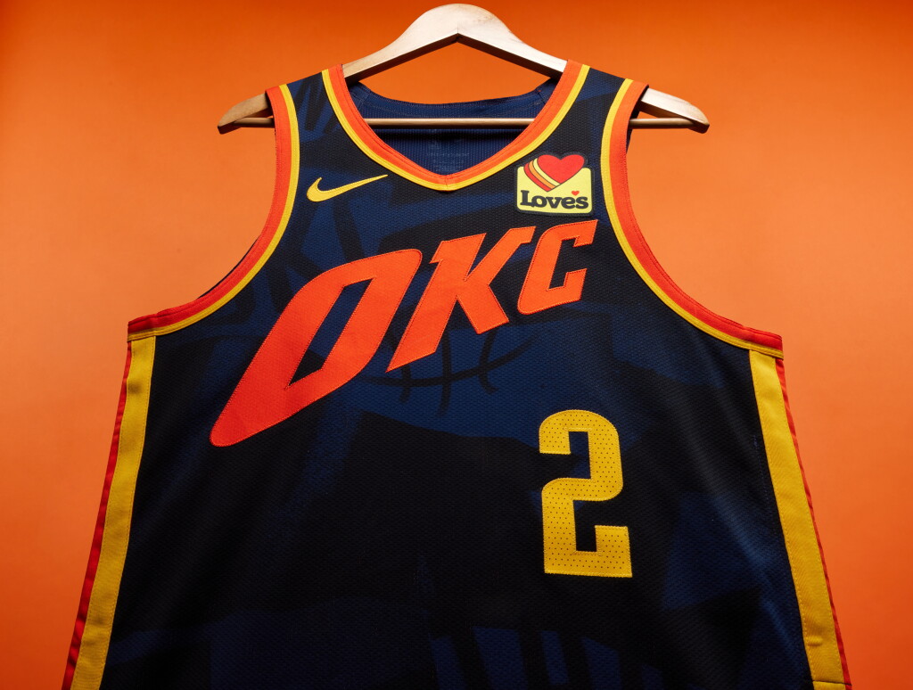 View full screen - View 1 of Lot 79. Shai Gilgeous-Alexander Oklahoma City Thunder 2023-2024 In-Season Tournament Game Worn City Edition Jersey.