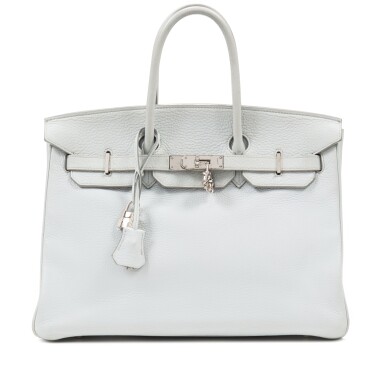 View full screen - View 1 of Lot 80. Bleu Pale Togo Birkin 35 Palladium Hardware, 2001.