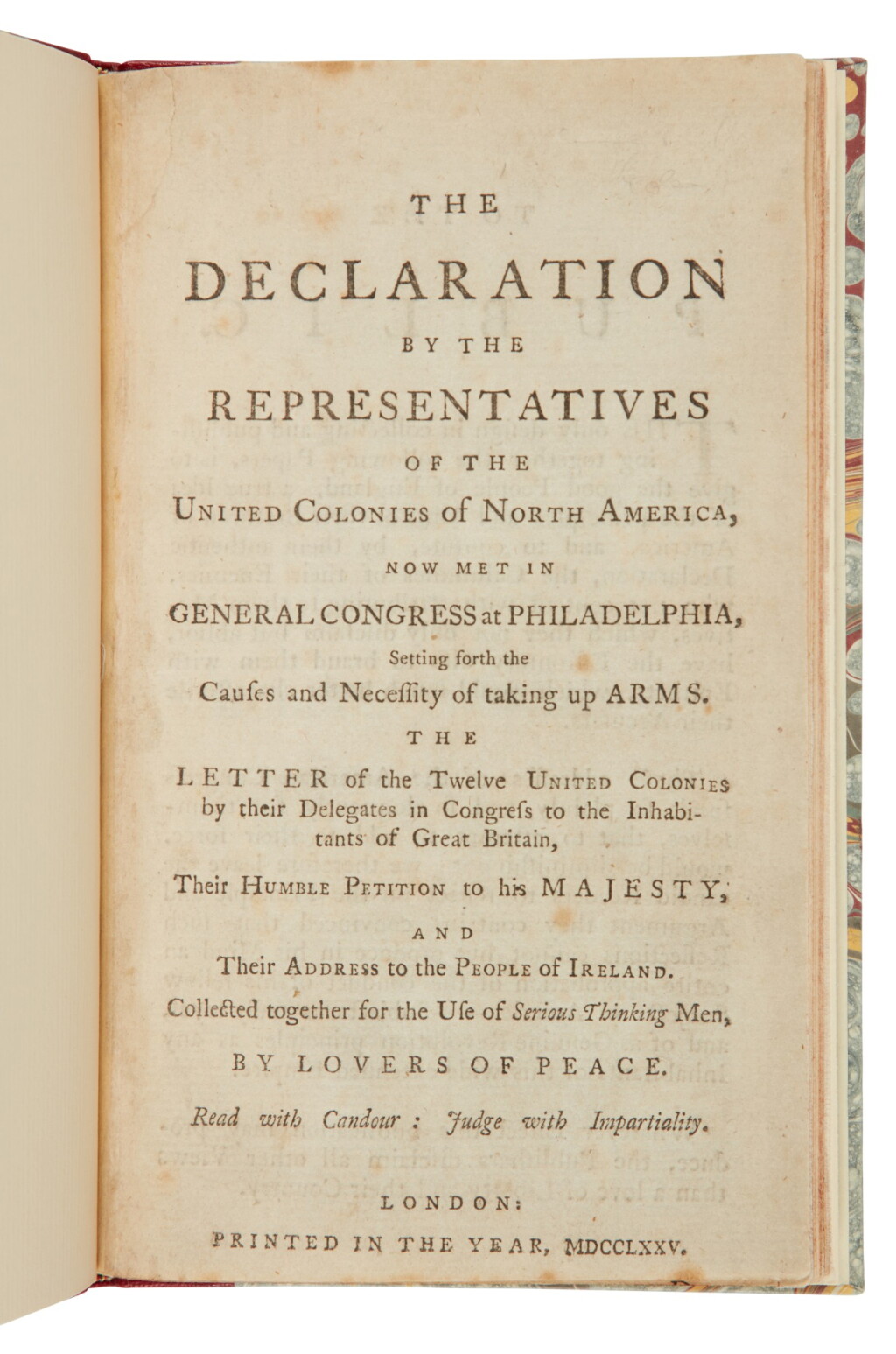 View full screen - View 1 of Lot 14. Continental Congress | "Read with Candour: Judge with Impartiality.".