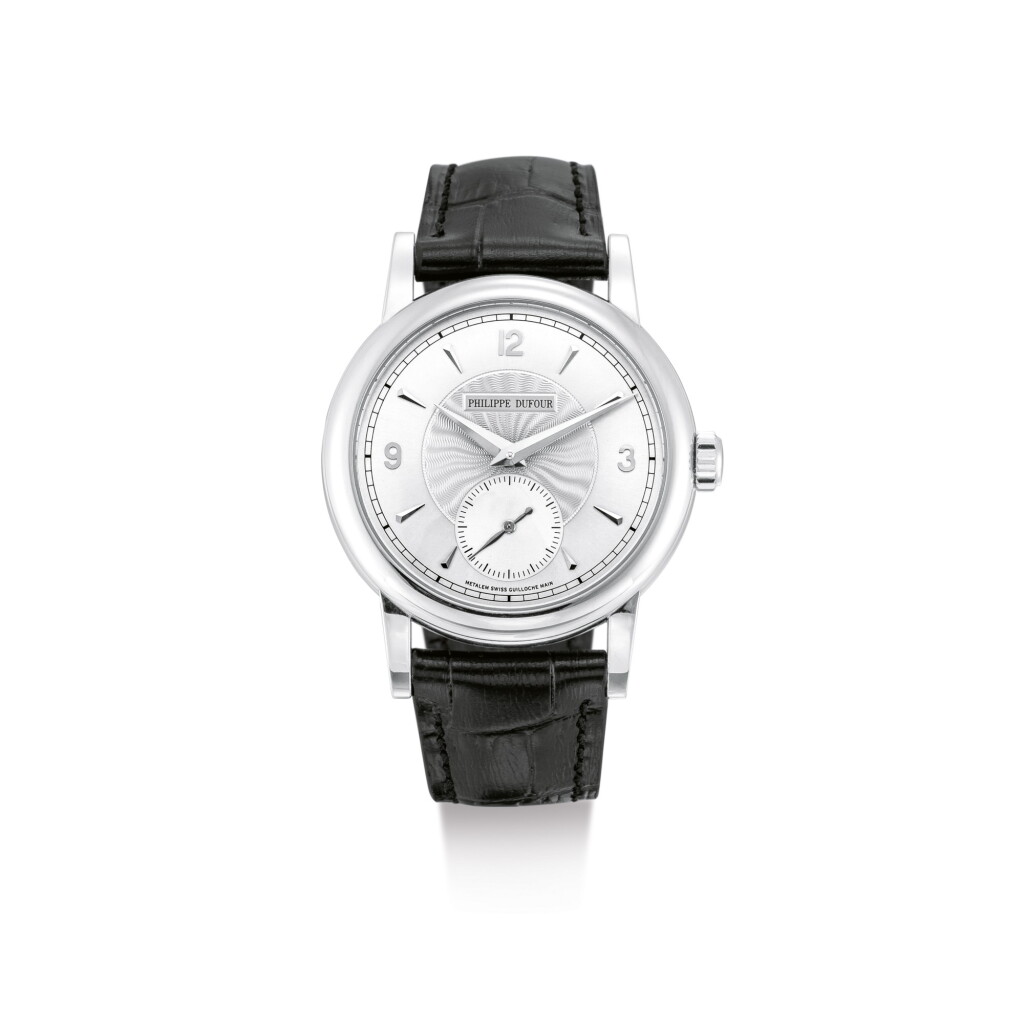 View full screen - View 1 of Lot 2151. PHILIPPE DUFOUR | SIMPLICITY, NUMBER 68, A WHITE GOLD WRISTWATCH, CIRCA 2004 | "Simplicity 白金腕錶,機芯編號68,約2004年製".