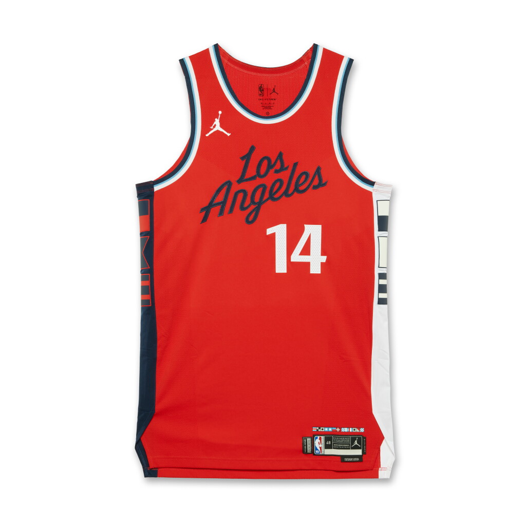 View full screen - View 1 of Lot 159. Terrance Mann Los Angeles Clippers 2024-2025 Emirates NBA Cup Game Worn Statement Edition Jersey .
