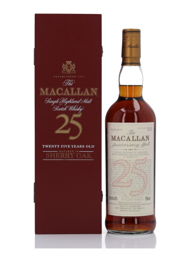 View full screen - View 1 of Lot 7. The Macallan 25 Year Old Anniversary Malt 43.0 abv NV (1 Bottle 75cl).