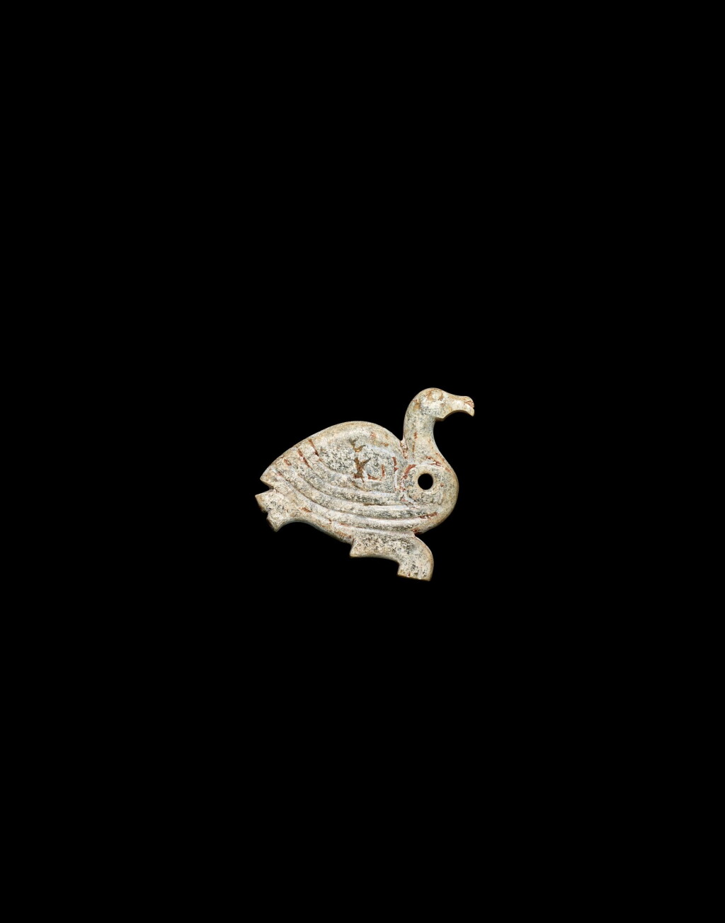 View full screen - View 1 of Lot 3750. A jade carving of a bird, Late Shang dynasty | 商晚期 玉鳥.