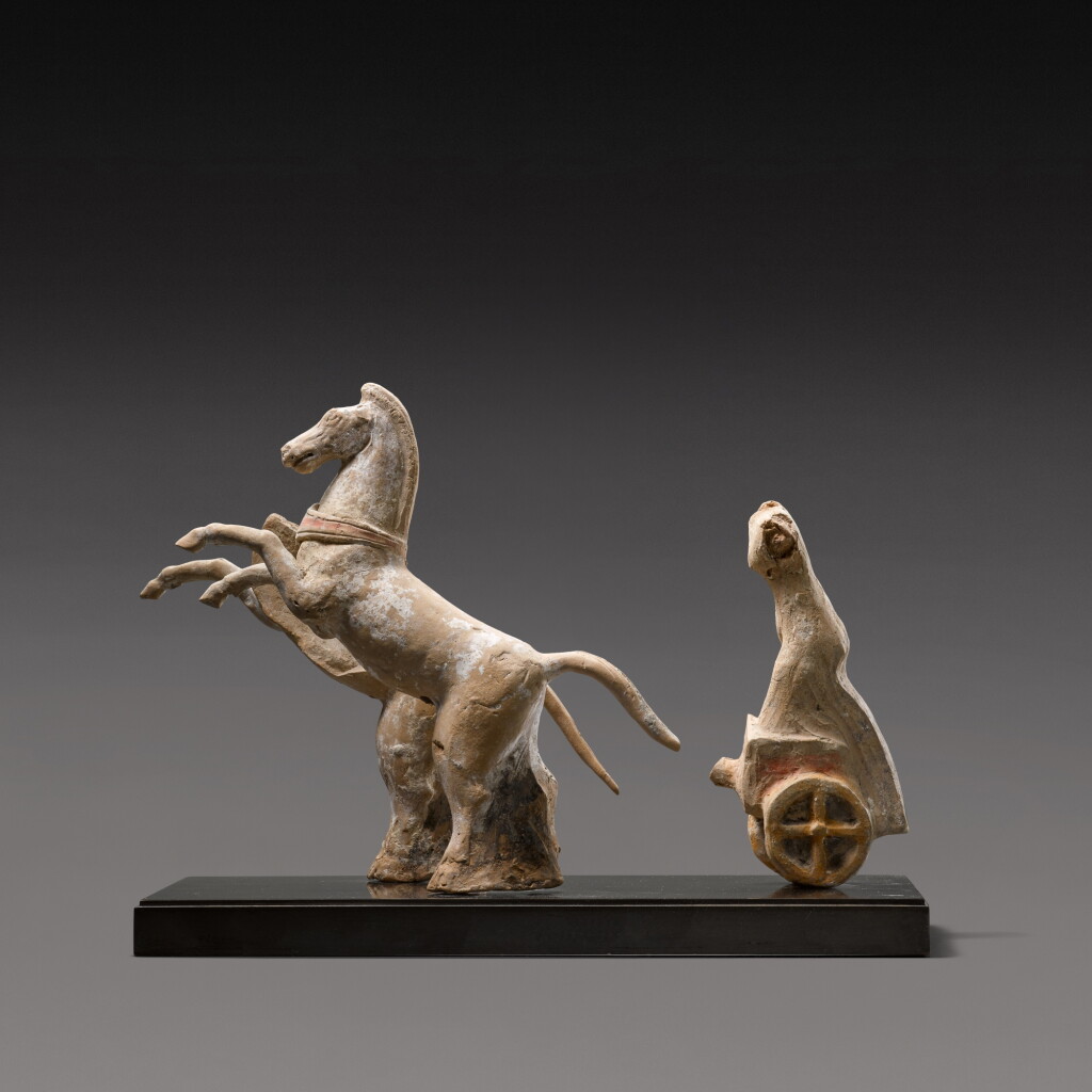 View full screen - View 1 of Lot 247. A Canosan Terracotta Group of Nike on her Chariot, circa 3rd Century B.C..