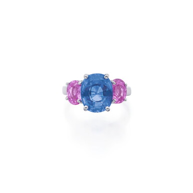 View full screen - View 1 of Lot 209. Sapphire and Pink Sapphire Ring.