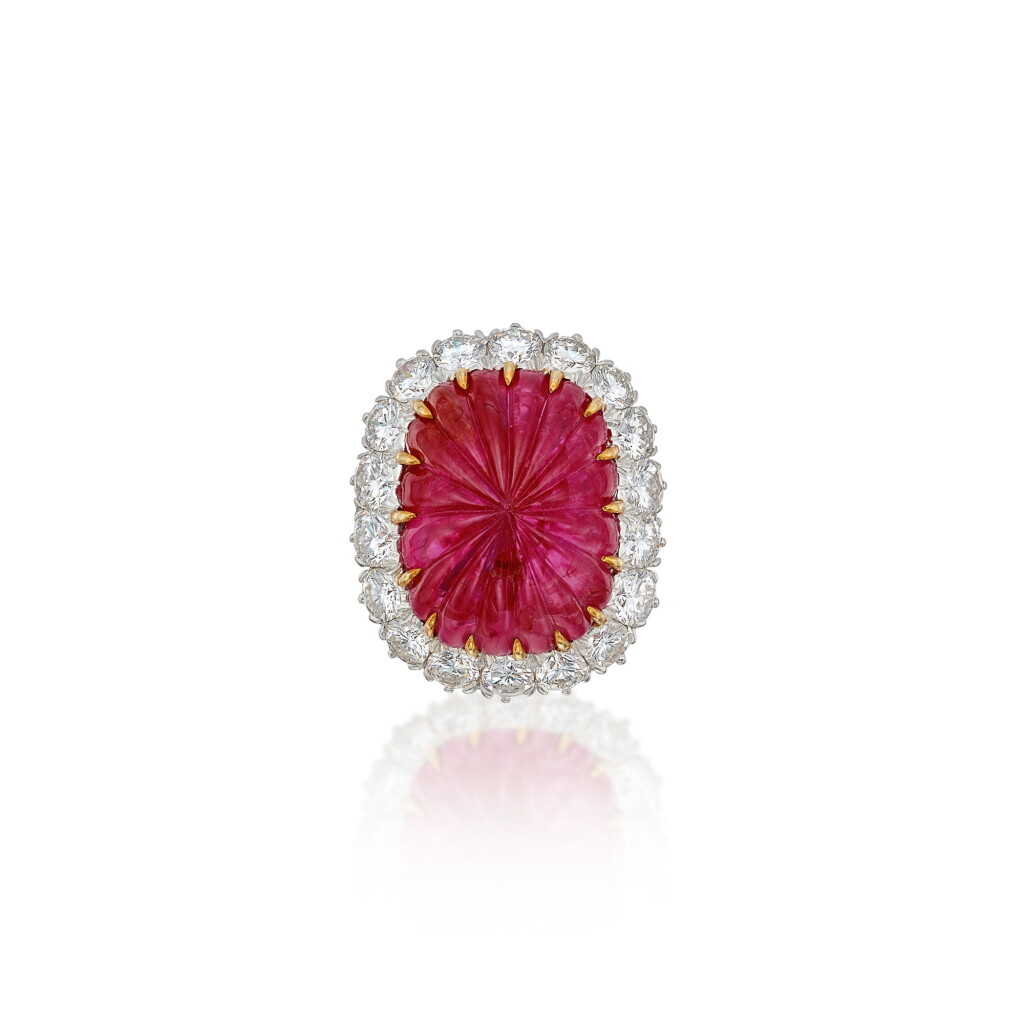 View full screen - View 1 of Lot 54. Ruby and Diamond Ring.