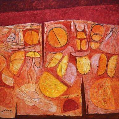 View full screen - View 1 of Lot 220. José Joya 荷西·荷雅 | Red Poem 紅色的詩.