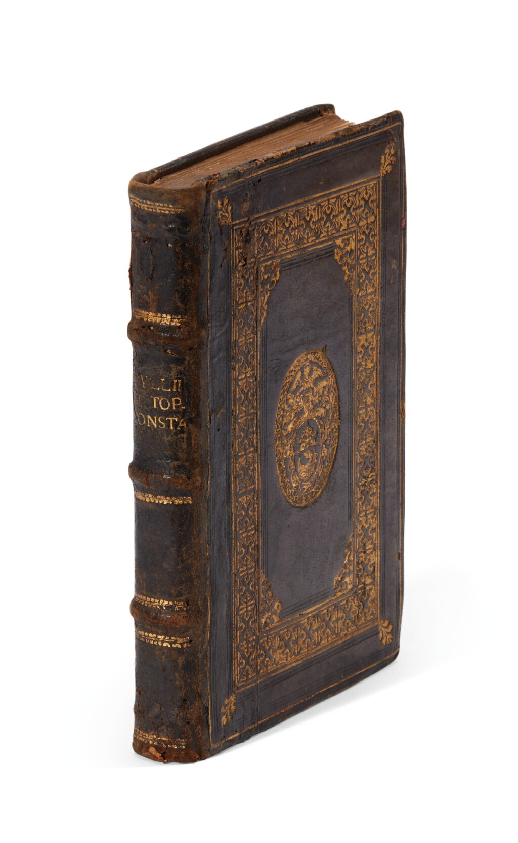 View full screen - View 1 of Lot 182. Gilles | De topographia Constantinopoleos, Lyon, 1562, contemporary calf gilt with arms of Boncompagni.