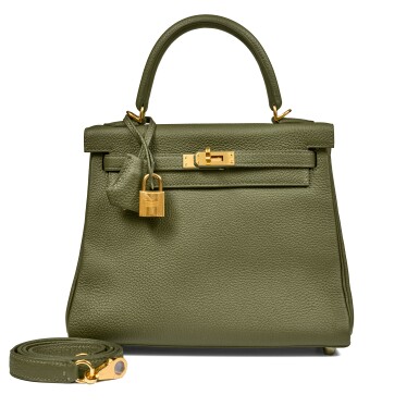 View full screen - View 1 of Lot 38. Canopee Togo Kelly 25 Retournè Gold Hardware, 2020 .