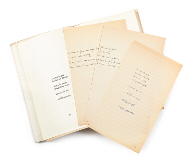 View full screen - View 1 of Lot 85. L'Orestie. 1945. Broché. Exemplaire de Jacques Lacan, avec 9 feuillets manuscrits autographes..