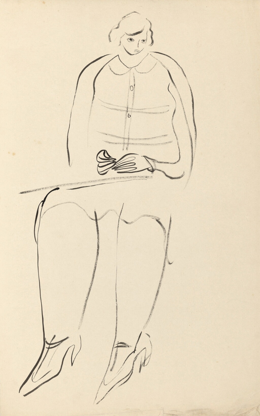 View full screen - View 1 of Lot 259. Sanyu 常玉 | Seated Woman with hands on laps 雙手放在腿上的坐姿裸女.