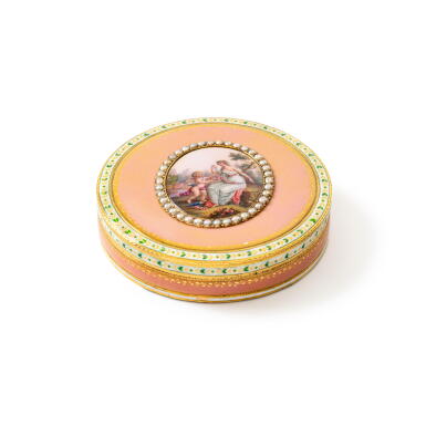 View full screen - View 1 of Lot 113. A gold and enamel snuff box, Jean Georges Rémond, Geneva, 1783-1791.
