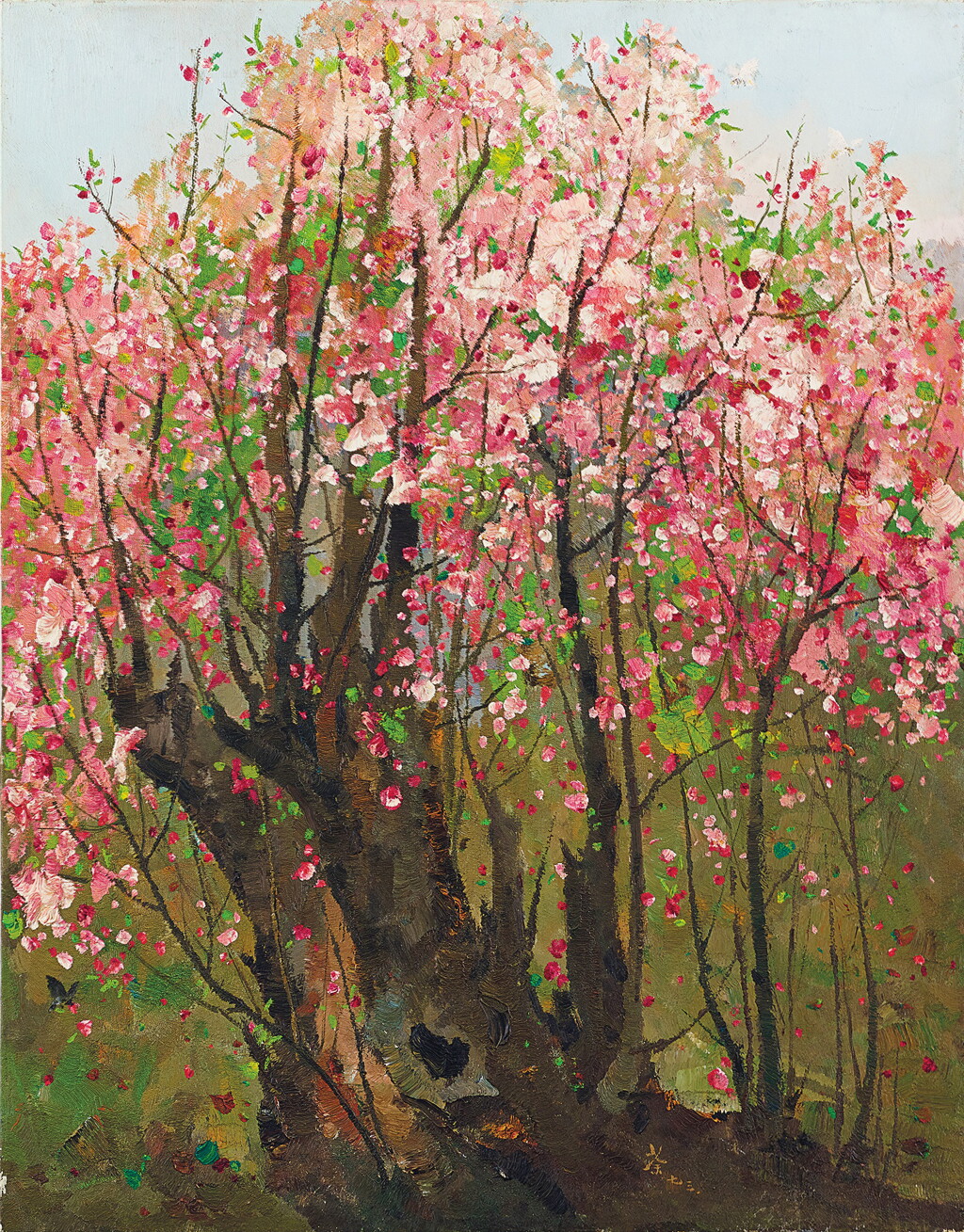 View full screen - View 1 of Lot 1038. Wu Guanzhong 吳冠中 | Plum Blossoms 紅梅.