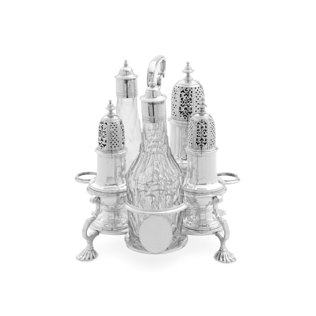 View full screen - View 1 of Lot 31. A George II Silver Cruet Frame, Samuel Wood, London, 1734.