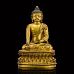 A gilt-bronze figure of Shakyamuni Buddha Mark and period of Yongle | 明永樂 鎏金銅釋迦牟尼佛坐像 《大明永樂年施》款