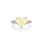 Fancy Yellow Diamond and Diamond Ring