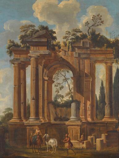 View full screen - View 1 of Lot 40. An architectural capriccio of Roman ruins.