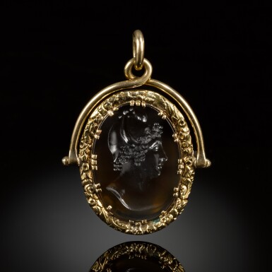 View full screen - View 1 of Lot 64. Attributed to Luigi Pichler (1773-1854) | Italian, Rome, circa 1815 | After Antonio Canova (1757-1822) | Intaglio with Paris.