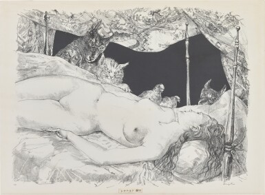 View full screen - View 1 of Lot 2046. Léonard Tsuguharu Foujita 藤田嗣治 | Le reve 睡夢中的美人.