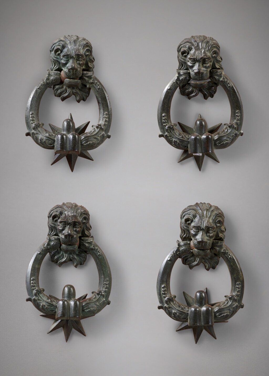 View full screen - View 1 of Lot 16. Four Doorknockers with the Heraldic Emblems of the Peretti Family.