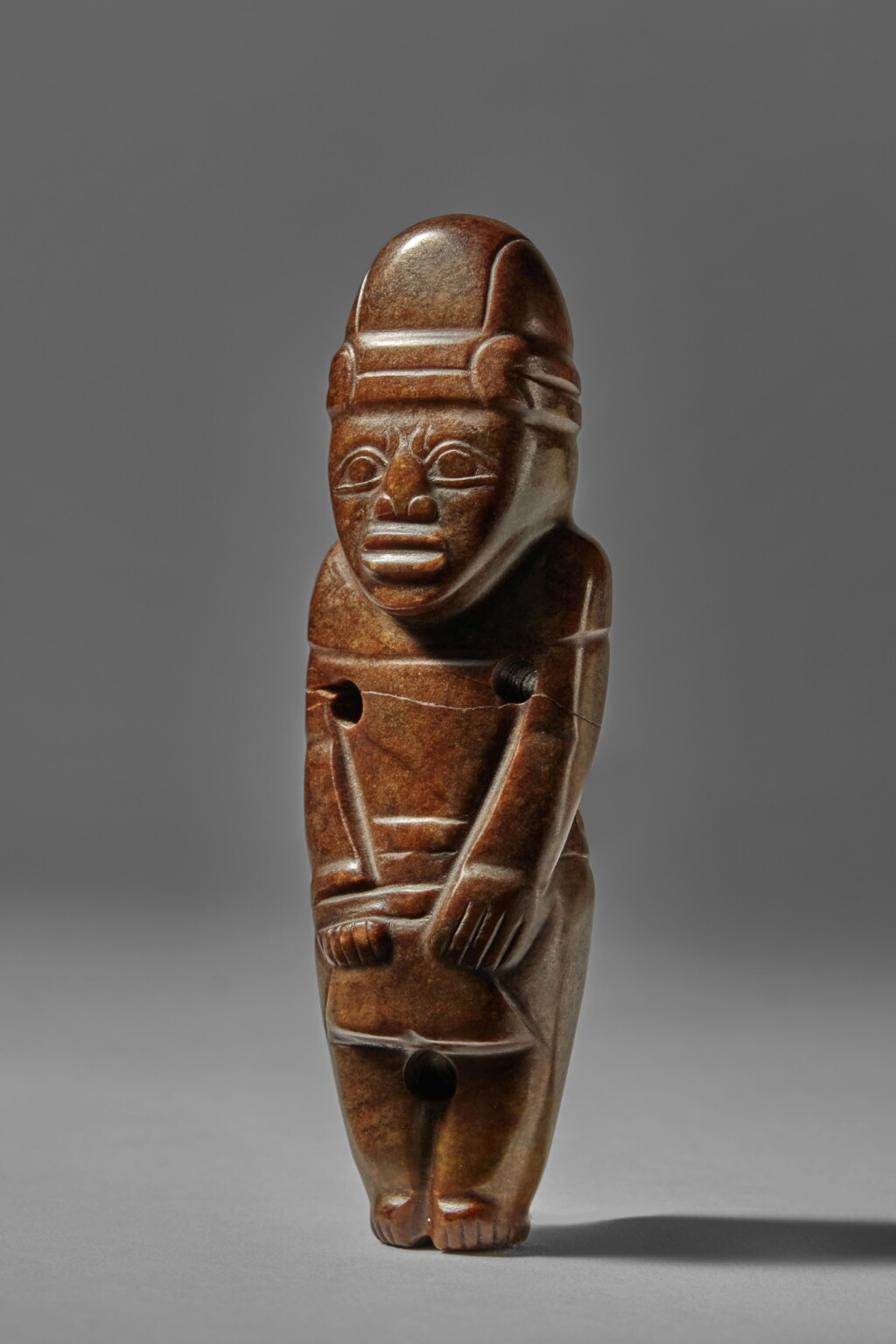 View full screen - View 1 of Lot 100. Olmec Jade Figure.