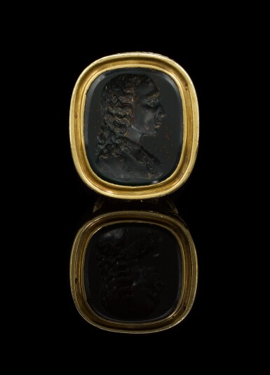 View full screen - View 1 of Lot 67. BRITISH, EARLY 19TH-CENTURY PORTRAIT | INTAGLIO WITH JOHN MILTON (1608-1674).