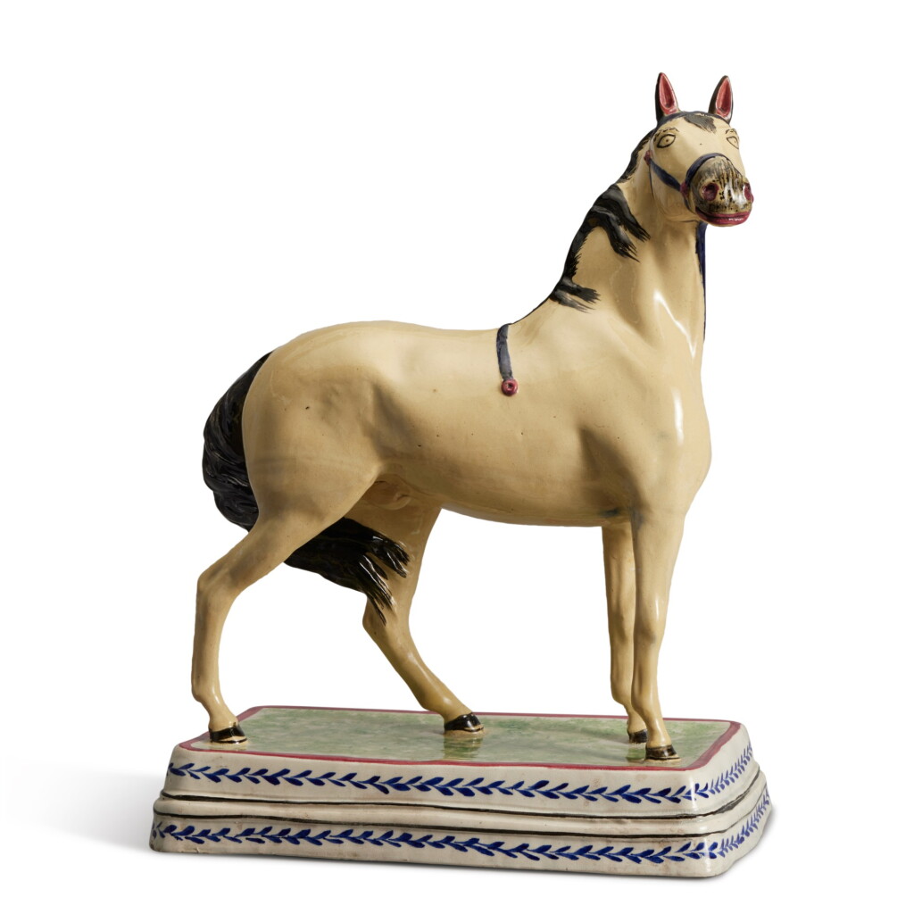 View full screen - View 1 of Lot 1532. An English Pearlware Figure of a Horse, Circa 1830.