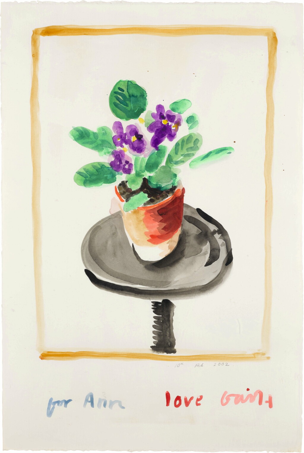 View full screen - View 1 of Lot 642. DAVID HOCKNEY, R.A. | AFRICAN VIOLETS (FOR ANN), FEBRUARY 2002.