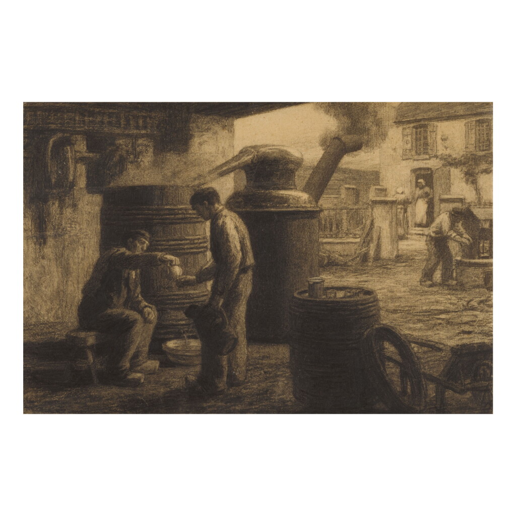 View full screen - View 1 of Lot 406. LÉON-AUGUSTIN LHERMITTE | LES DÉGUSTATEURS D'EAU-DE-VIE DE MARC OU L 'ALAMBIC.