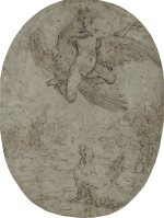 The Abduction of Ganymede by Jupiter, in the guise of an eagle, his dog barking below