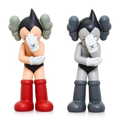 View full screen - View 1 of Lot 36. ASTRO BOY (KAWS version, original and grey colourway) (Set of Two) | 小飛俠阿童木(KAWS 版本,原色及灰色)(一套兩件).