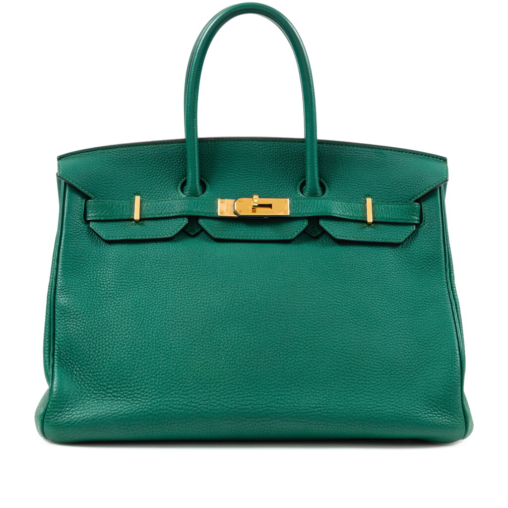 View full screen - View 1 of Lot 426. Malachite Togo Birkin 35 Gold Hardware, 2011.