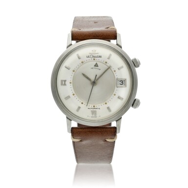 View full screen - View 1 of Lot 120. Memovox A stainless steel automatic wristwatch with date and alarm, Circa 1965 .