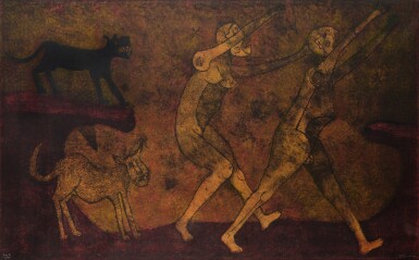 View full screen - View 1 of Lot 122. Dos personajes atacados por perros (Pereda 311).