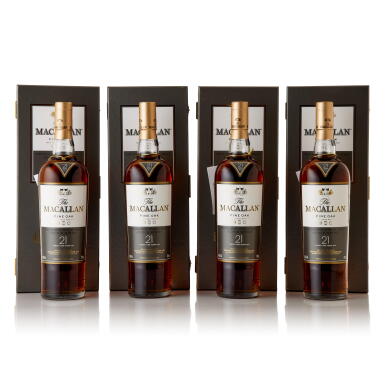 View full screen - View 1 of Lot 6408. The Macallan 21 Year Old Fine Oak Triple Cask 43.0 abv NV (4 BT70).