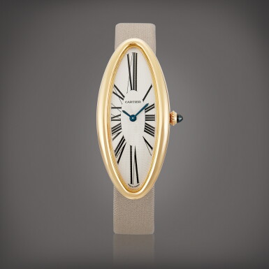 View full screen - View 1 of Lot 783. Baignoire Allongée, Reference 2674 | A yellow gold wristwatch, Circa 2008 | 卡地亞 | Baignoire Allongée 型號2674 | 黃金腕錶,約2008年製.