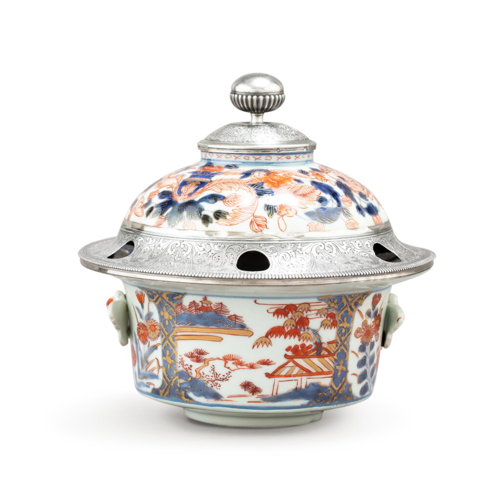 View full screen - View 1 of Lot 803. A French silver-mounted Imari porcelain perfume burner, Paul Leriche, Paris, 1726-1732.