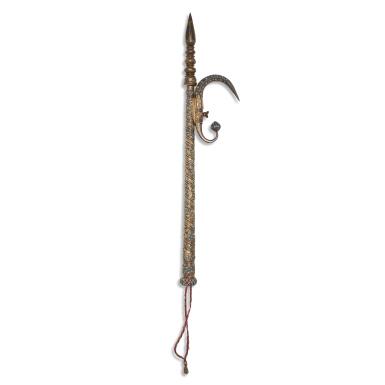 View full screen - View 1 of Lot 57. A Turquoise-Set Brass Elephant Goad (Ankus), India, 19th Century.