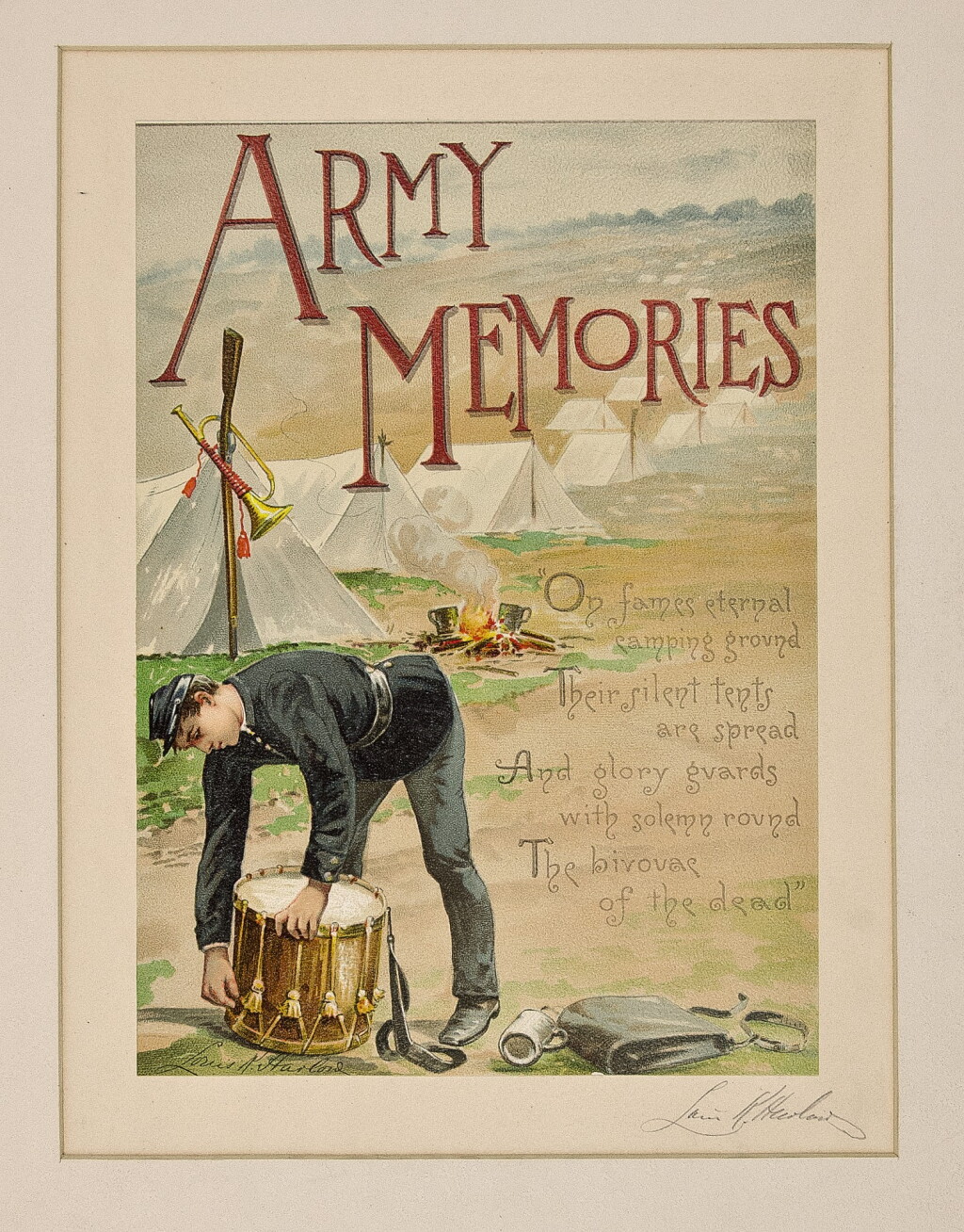 View full screen - View 1 of Lot 116. HARLOW, LOUIS KINNEY | Army Memories. New York: Koch, Sons, & Co, 1887.