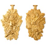 A pair of Louis XVI style gilt-bronze trophies, 19th century | Paire de trophées d'armes en bronze doré de style Louis XVI, XIXe siècle