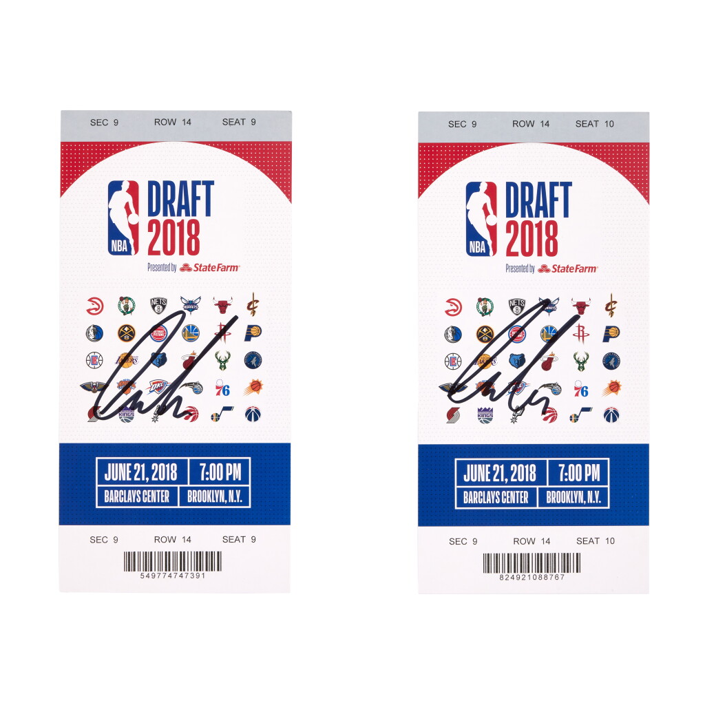 View full screen - View 1 of Lot 213. Luka Dončić 2018 Signed NBA Draft Tickets .