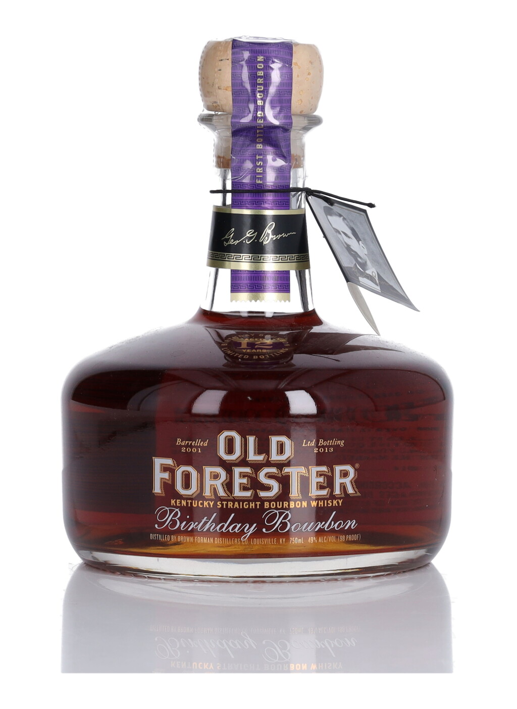 View full screen - View 1 of Lot 358. Old Forester 12 Year Old Birthday Bourbon 2013 Release 98 Proof 2001 (1 Bottle 75cl).