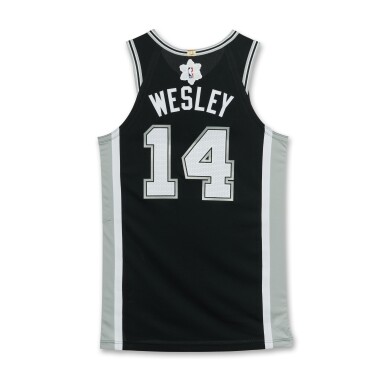 View full screen - View 1 of Lot 261. Blake Wesley ‘Christmas Day’ San Antonio Spurs 2024-2025 Game Issued Icon Edition Jersey.