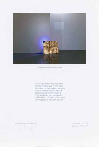 View full screen - View 1 of Lot 422. Homage to Christo and Jeanne-Claude.