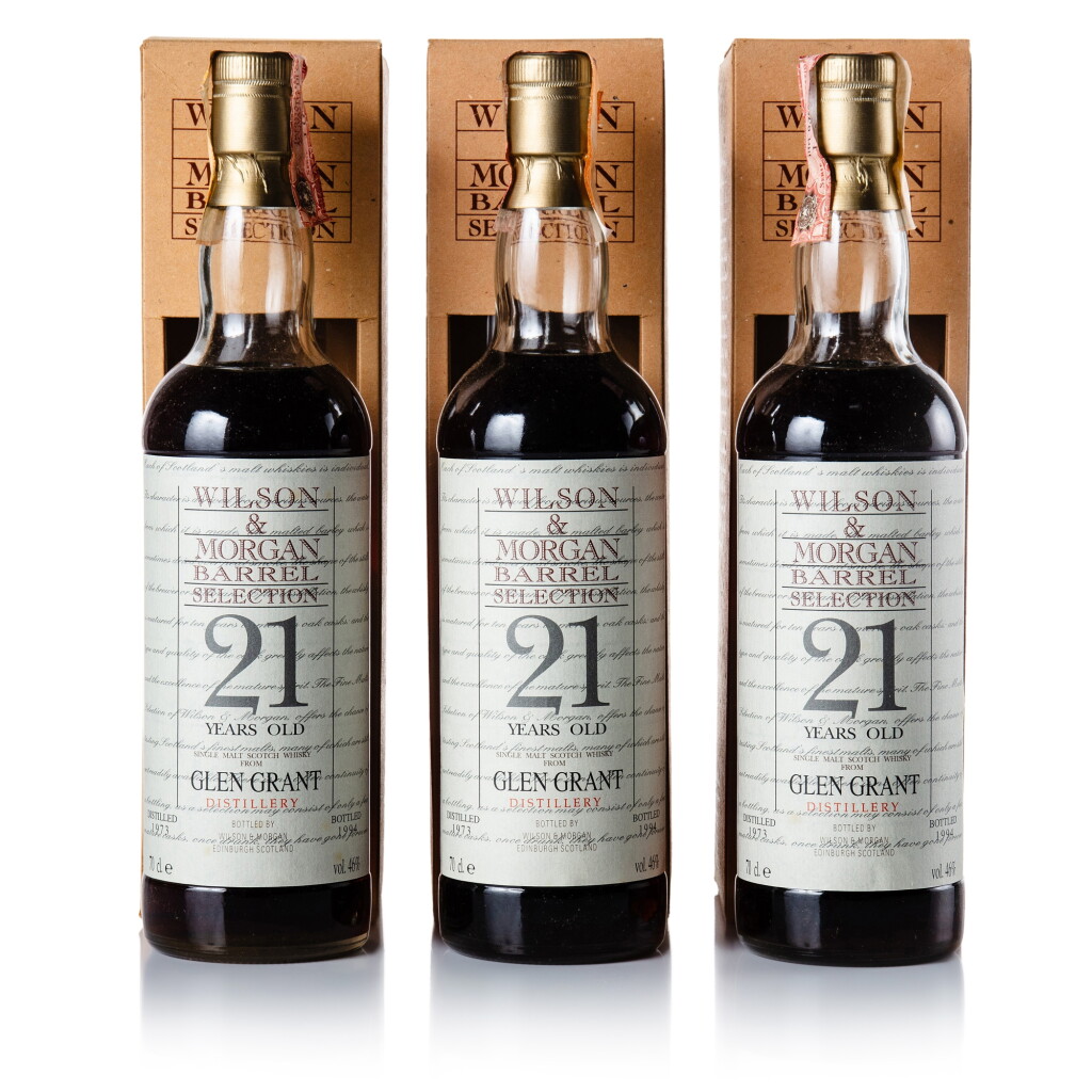 View full screen - View 1 of Lot 176. Glen Grant Wilson & Morgan Barrel Selection 21 Year Old 46.0 abv 1973 (3 BT 70cl).