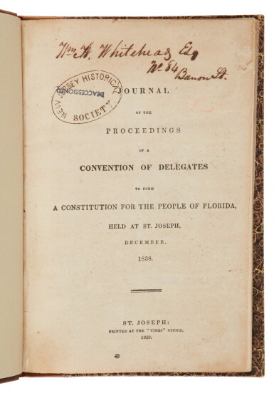 View full screen - View 1 of Lot 24. Florida | The first constitution, which built on the federal Bill of Rights.